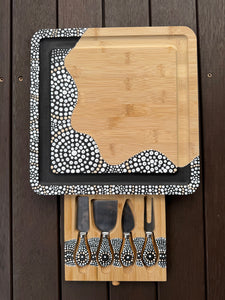 Cheese board and knives