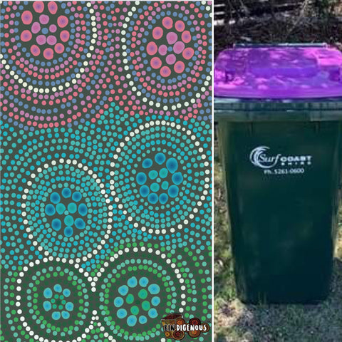 Bindigenous rainbow bins - SMALL purple bin (fits 140 litre bin)