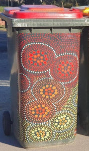 Indigenous / Bindigenous -  Aboriginal rainbow bin sticker / wrap red